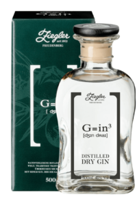 Ziegler G=in3 - Ziegler Dry Gin - Ziegler Distilled Dry Gin